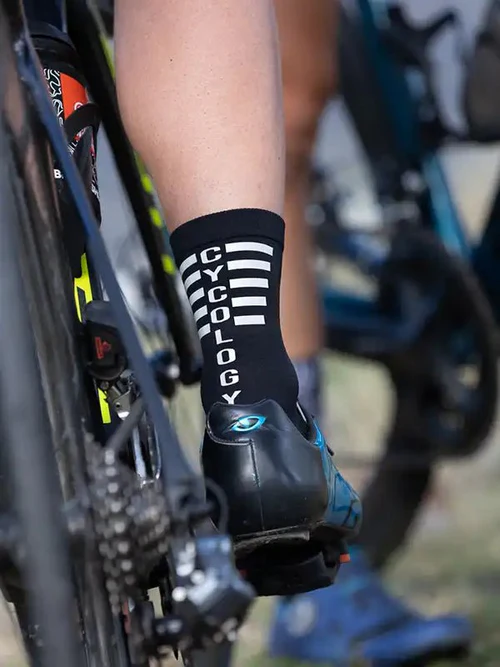 cycology reflective logo cycling socks black