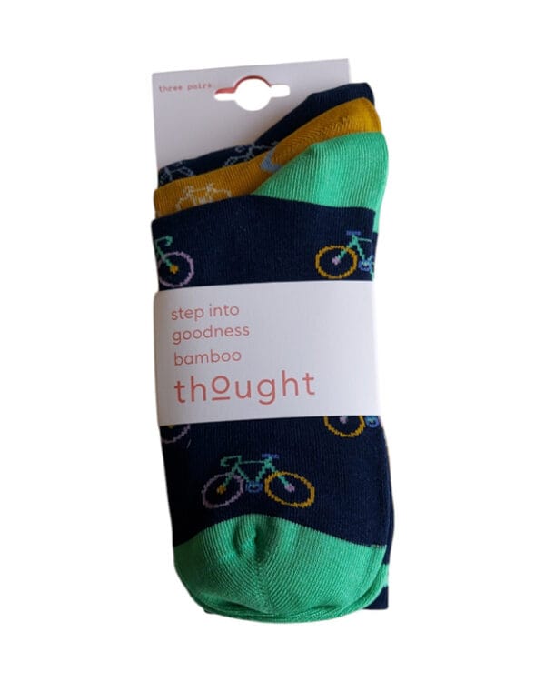 pack Bicycle Bamboo Socks Thought