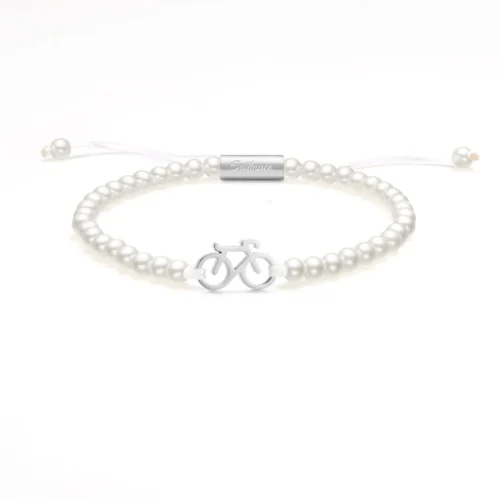 pearl silver fiets armbandje