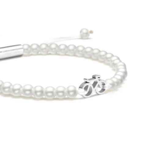 pearl silver fiets armbandje